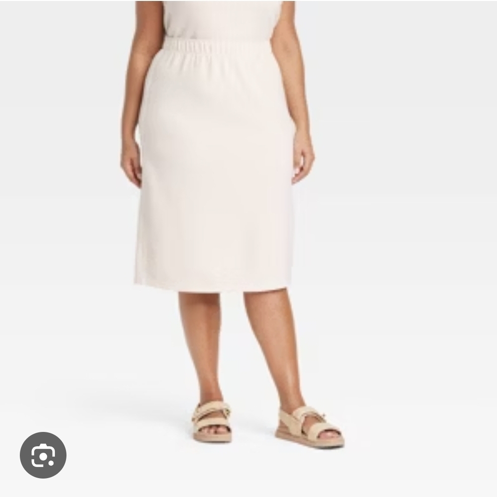 a new day Cream Pencil Skirt